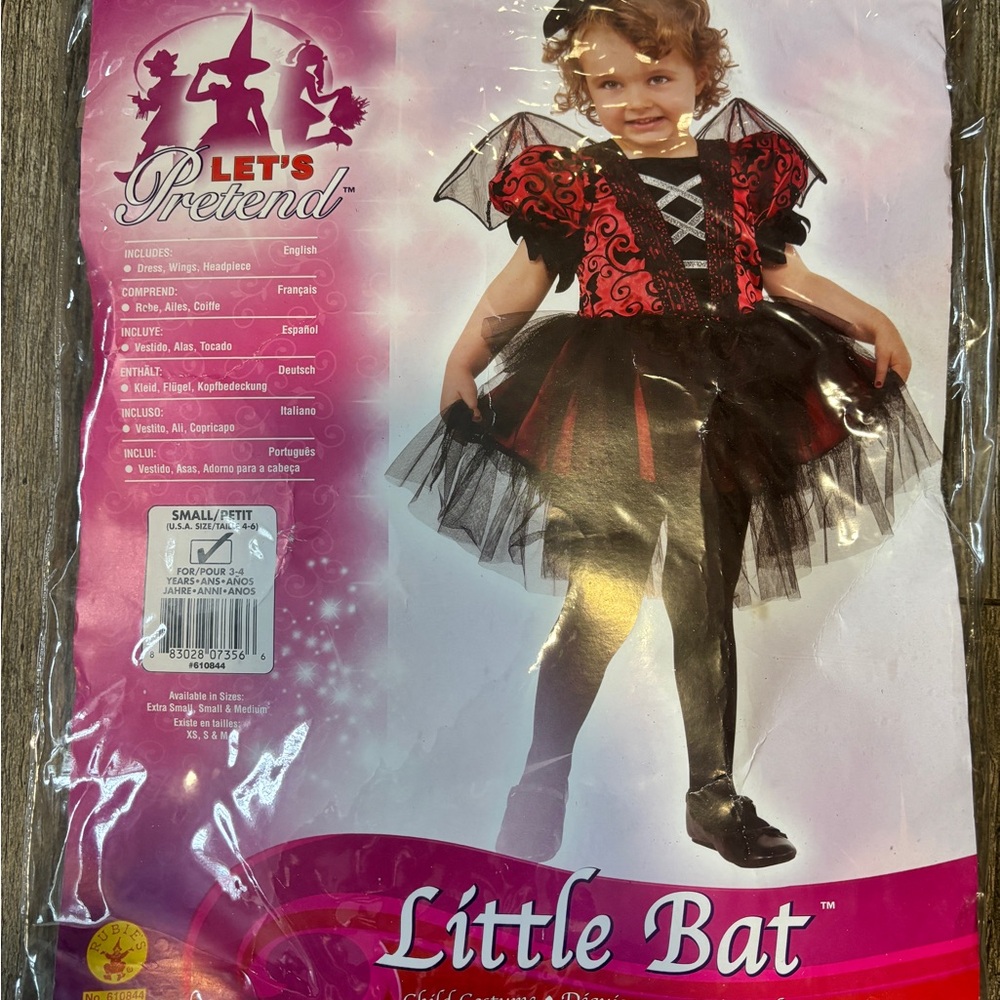 Let’s pretend Little Bat Costume - Black and Red